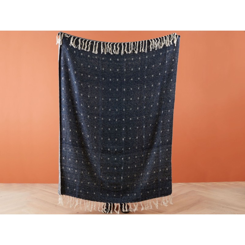 Koc TAARI Bawełna 130 x 170 cm Lazurowy