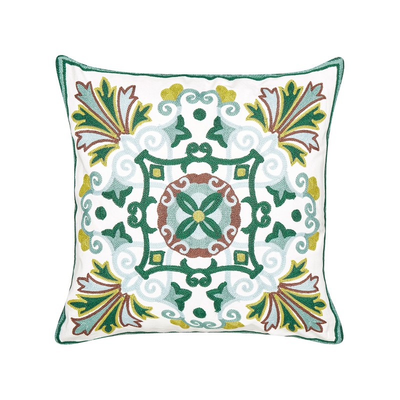 Zestaw 2 poduszek dekoracyjnych ELANITE Bawełna 45 x 45 cm Zielony Wzór orientalny