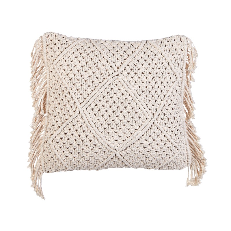 Zestaw 2 poduszek dekoracyjnych BESHAM Bawełna 45 x 45 cm Jasnobeżowy Wzór geometryczny