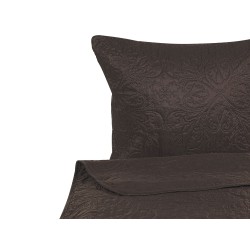 Narzuta na łóżko z poduszkami RAYEN 140 x 210 cm Brązowy