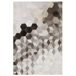 Dywan patchwork skórzany 160 x 230 cm szary SASON