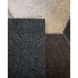 Dywan patchwork skórzany 160 x 230 cm szary SASON