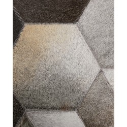 Dywan patchwork skórzany 160 x 230 cm szary SASON