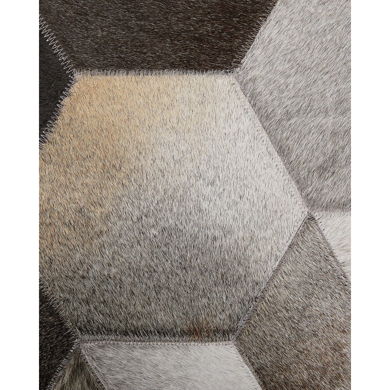 Dywan patchwork skórzany 160 x 230 cm szary SASON