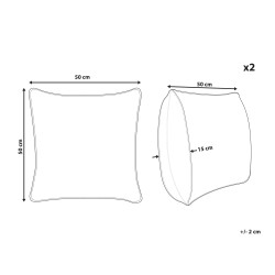 Zestaw 2 poduszek dekoracyjnych OUJDA Bawełna 50 x 50 cm Różowe złoto Wzór geometryczny