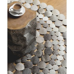 Dywan okrągły skórzany ⌀ 140 cm szary HILVAN