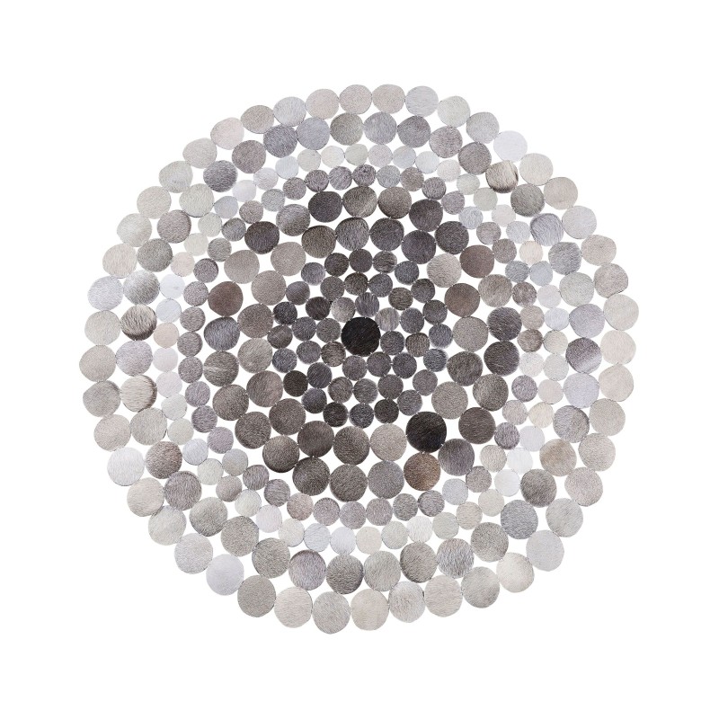 Dywan okrągły skórzany ⌀ 140 cm szary HILVAN