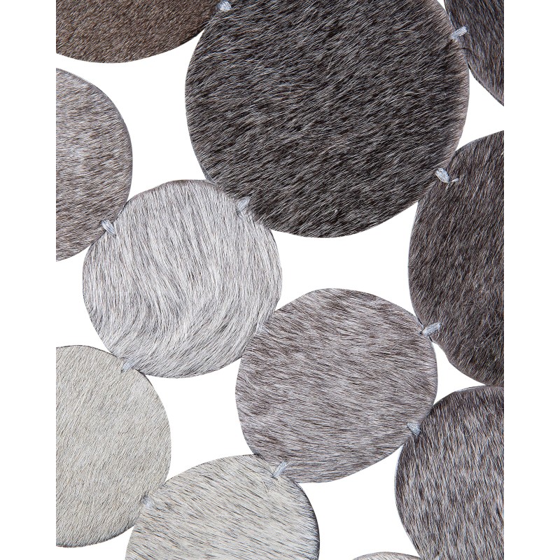 Dywan okrągły skórzany ⌀ 140 cm szary HILVAN