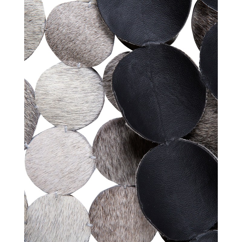 Dywan okrągły skórzany ⌀ 140 cm szary HILVAN