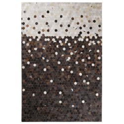 Dywan patchwork skórzany 160 x 230 cm brązowo-beżowy EYIM