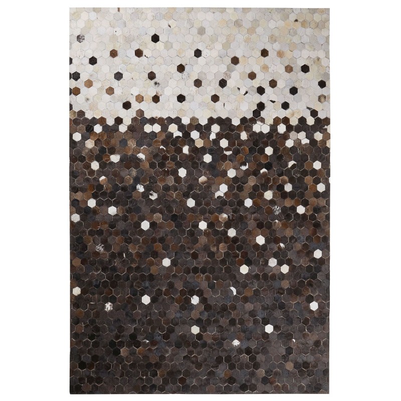 Dywan patchwork skórzany 160 x 230 cm brązowo-beżowy EYIM