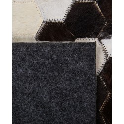 Dywan patchwork skórzany 160 x 230 cm brązowo-beżowy EYIM