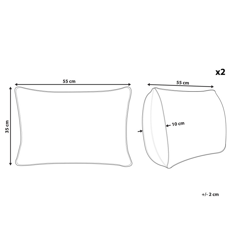 Zestaw 2 poduszek dekoracyjnych ALBIUM Bawełna 55 x 35 cm Pomarańczowy Wzór zygzak