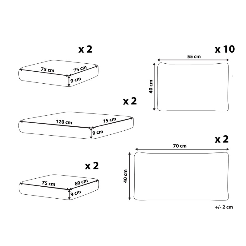 Komplet poszewek na poduchy ogrodowe MAESTRO II Złamana biel