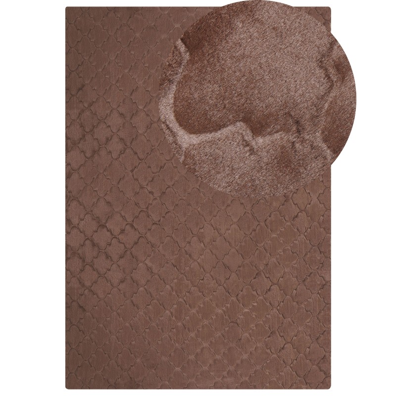 Dywan sztuczne futro królika 160 x 230 cm brązowy GHARO