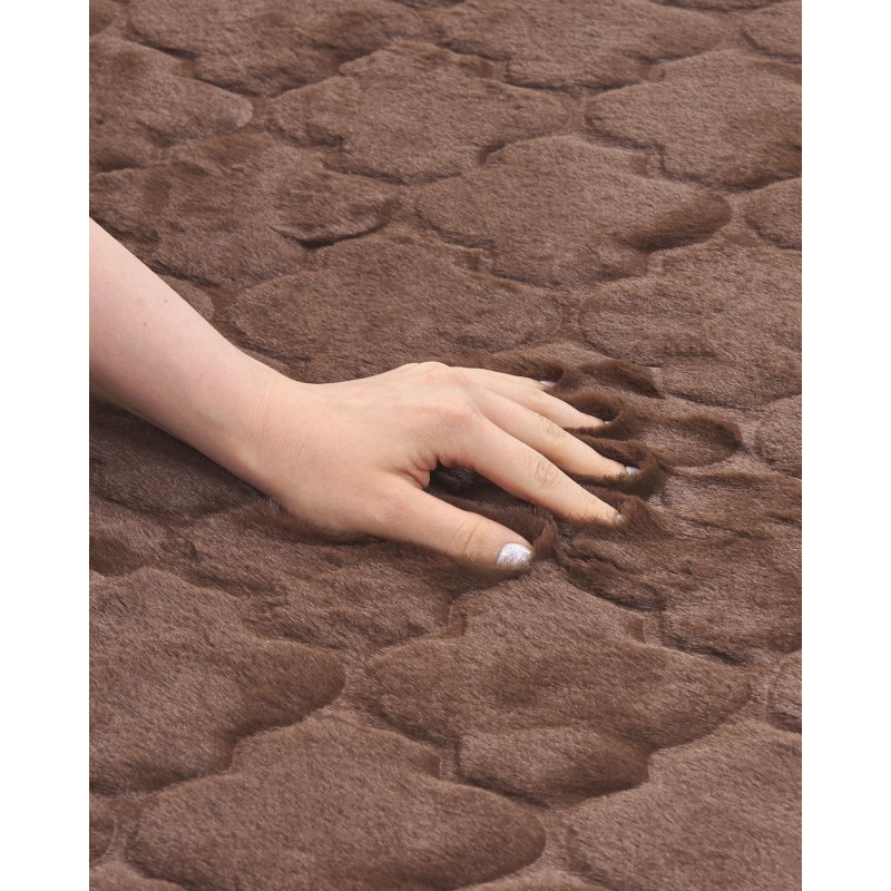 Dywan sztuczne futro królika 160 x 230 cm brązowy GHARO