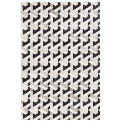 Dywan patchwork skórzany 160 x 230 cm czarno-szary NARMAN