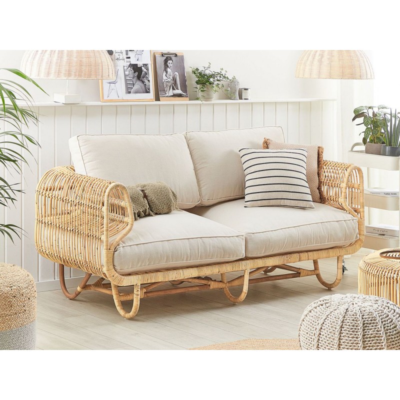Sofa 2-osobowa rattanowa naturalna DOLCEDO