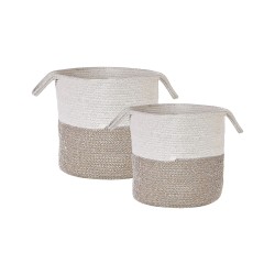 Zestaw 2 koszy PAZHA Bawełna Beżowy