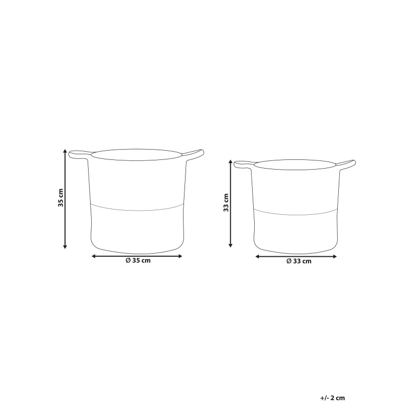 Zestaw 2 koszy PAZHA Bawełna Beżowy