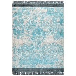 Dywan z wiskozy 160 x 230 cm niebieski z beżowym AKARSU