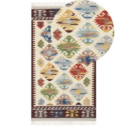 Dywan wełniany kilim 80 x 150 cm wielokolorowy AKNALICH
