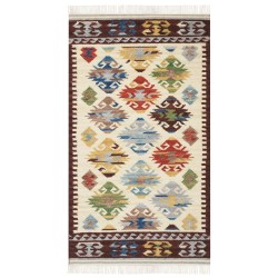 Dywan wełniany kilim 80 x 150 cm wielokolorowy AKNALICH
