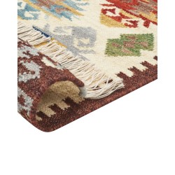 Dywan wełniany kilim 80 x 150 cm wielokolorowy AKNALICH