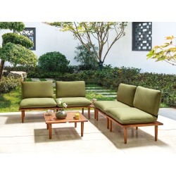 Zestaw ogrodowy ze stolikiem dla 4 osób FRASCATI Modułowy Certyfikowane drewno akacjowe Oliwkowy