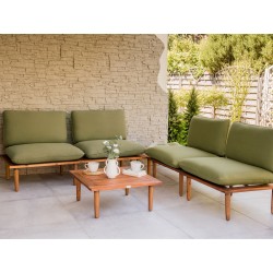 Zestaw ogrodowy ze stolikiem dla 4 osób FRASCATI Modułowy Certyfikowane drewno akacjowe Oliwkowy