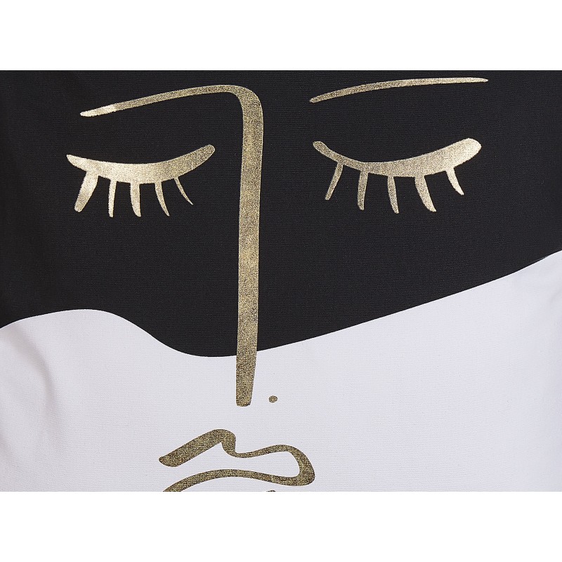 Poduszka dekoracyjna ABELIA Bawełna 45 x 45 cm Czarny/ biały Wzór abstrakcyjny