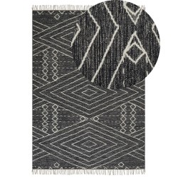 Dywan bawełniany 160 x 230 cm biało-czarny KHENIFRA