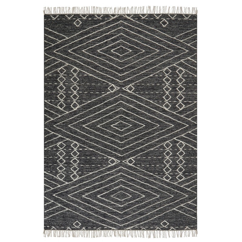 Dywan bawełniany 160 x 230 cm biało-czarny KHENIFRA