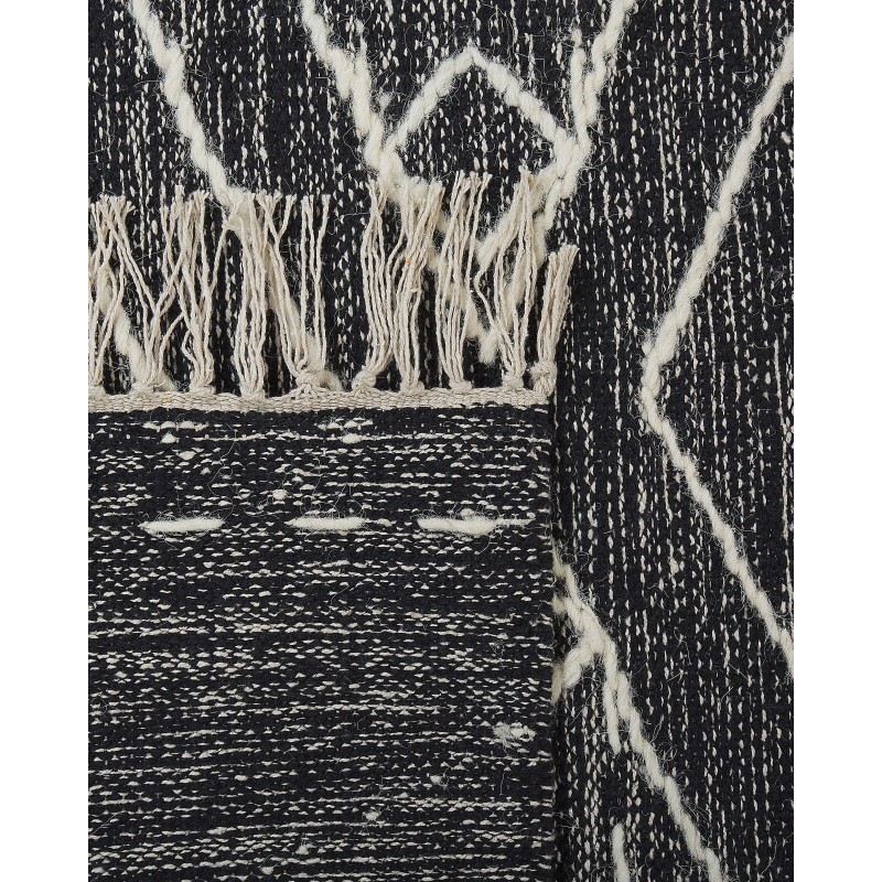 Dywan bawełniany 160 x 230 cm biało-czarny KHENIFRA