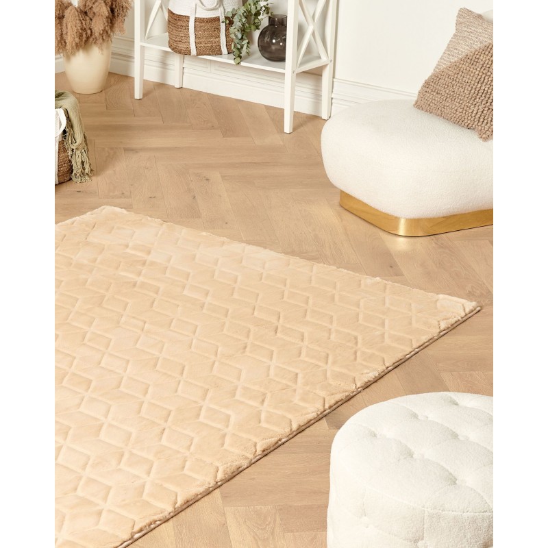 Dywan sztuczne futro królika 160 x 230 cm beżowy THATTA