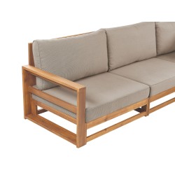 Sofa ogrodowa z certyfikowanego drewna akacjowego 3-osobowa jasna TIMOR II