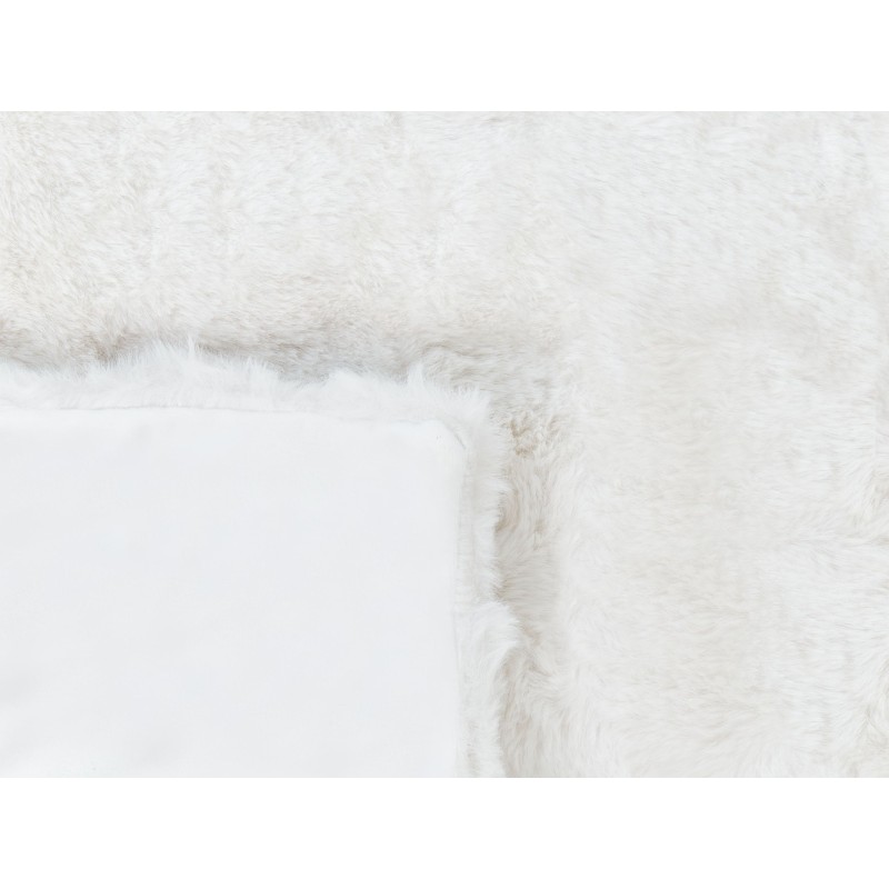 Koc SALKA Sztuczne futro 150 x 200 cm Biały