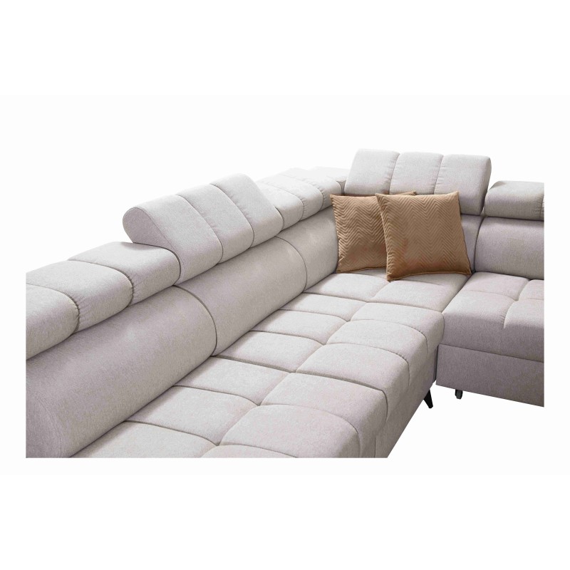 Venna IX corner sofa with sleeping function, USB port, and opening