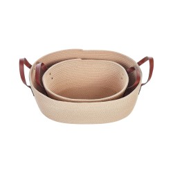 Zestaw 2 koszy GISSAR Bawełna Jasnobeżowy