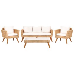 Zestaw ogrodowy ze stolikiem dla 5 osób VITTORIA Technorattan Złamana biel