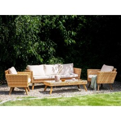 Zestaw ogrodowy ze stolikiem dla 5 osób VITTORIA Technorattan Złamana biel