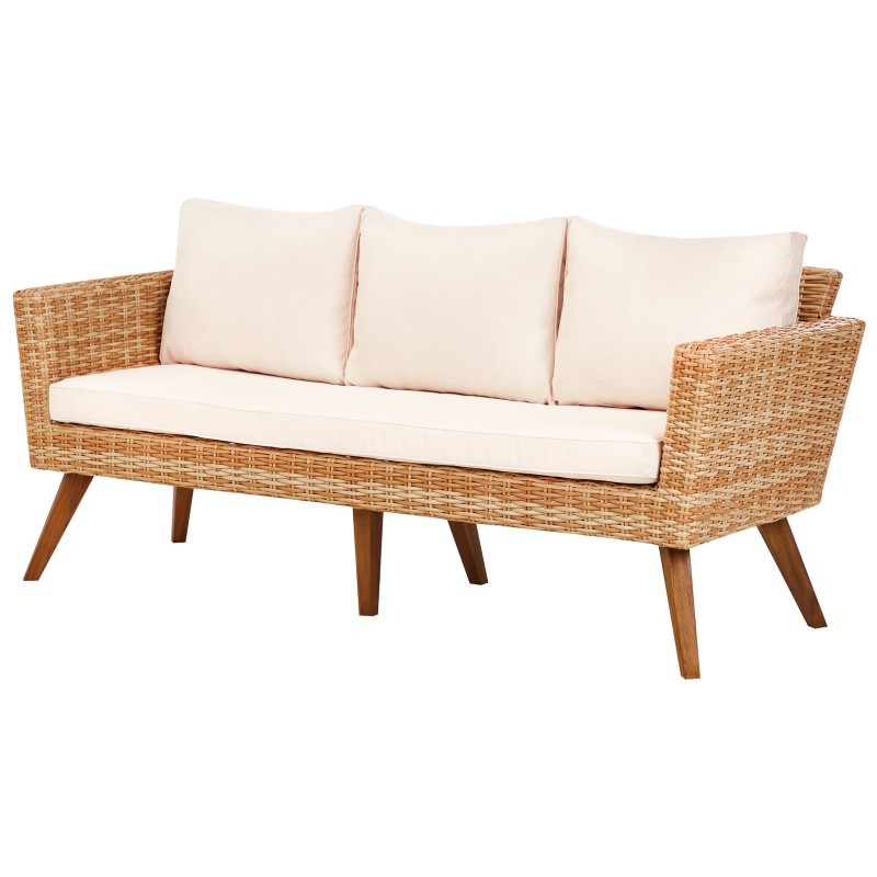 Zestaw ogrodowy ze stolikiem dla 5 osób VITTORIA Technorattan Złamana biel