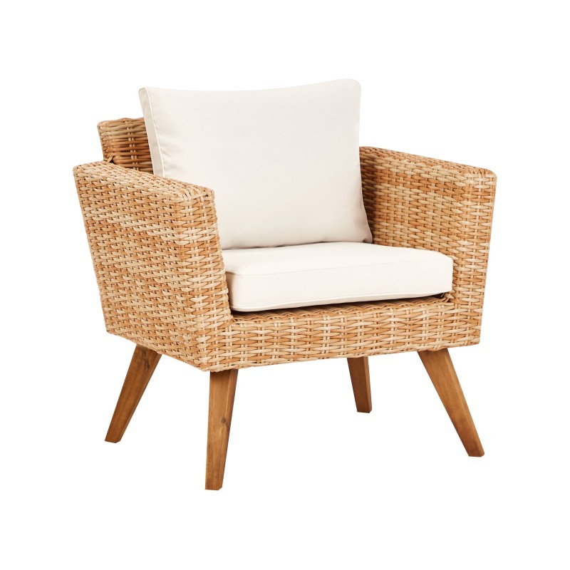 Zestaw ogrodowy ze stolikiem dla 5 osób VITTORIA Technorattan Złamana biel