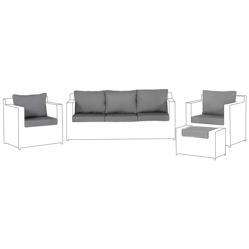 Komplet poszewek na poduchy ogrodowe ROMA Szary