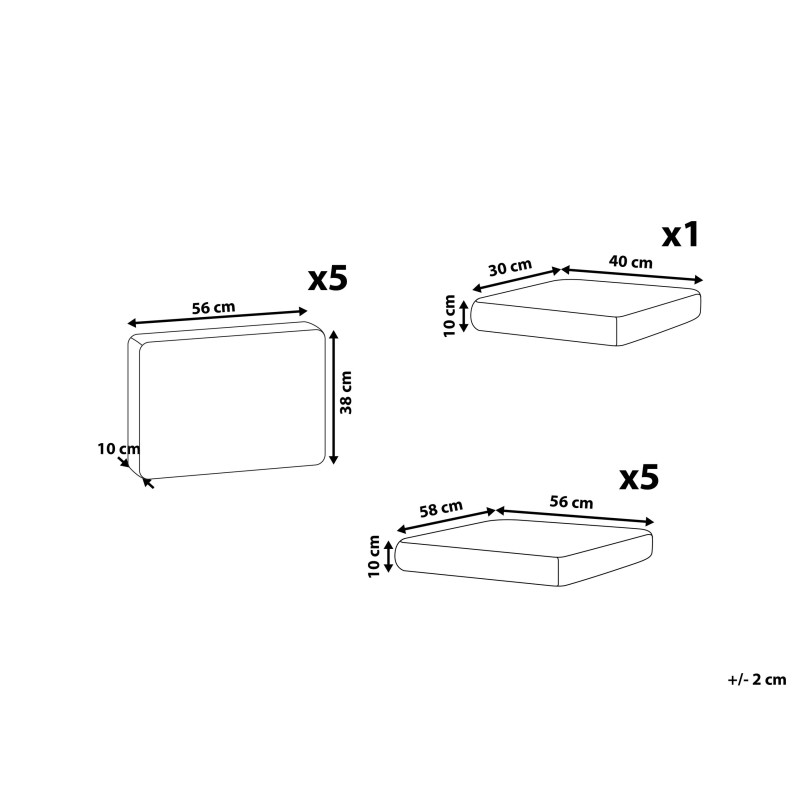 Komplet poszewek na poduchy ogrodowe ROMA Szary