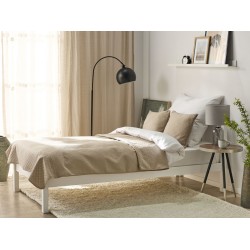 Narzuta na łóżko z poduszkami SHUSH 140 x 210 cm Beżowoszary