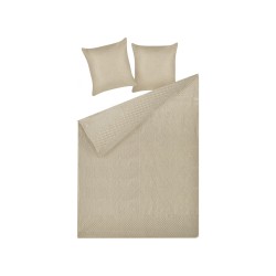 Narzuta na łóżko z poduszkami SHUSH 140 x 210 cm Beżowoszary