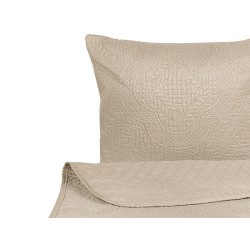 Narzuta na łóżko z poduszkami SHUSH 140 x 210 cm Beżowoszary