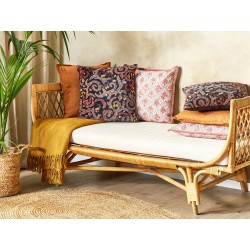 Zestaw 2 poduszek dekoracyjnych RICINUS Welur 45 x 45 cm Czarny Wzór orientalny