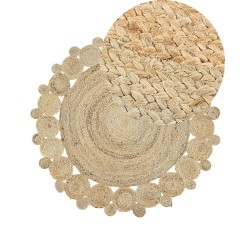 Dywan okrągły z juty ⌀ 120 cm beżowy GOLGEN